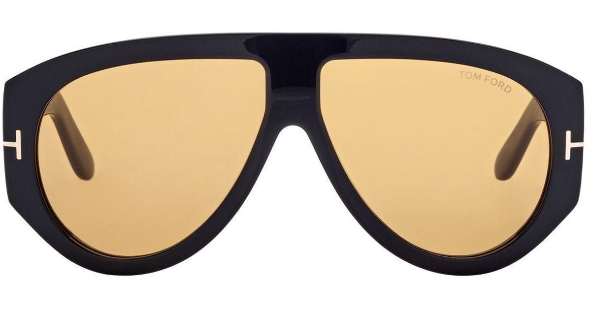 Tom Ford Bronson Pilot Acetate Sunglasses in Black for Men | Lyst