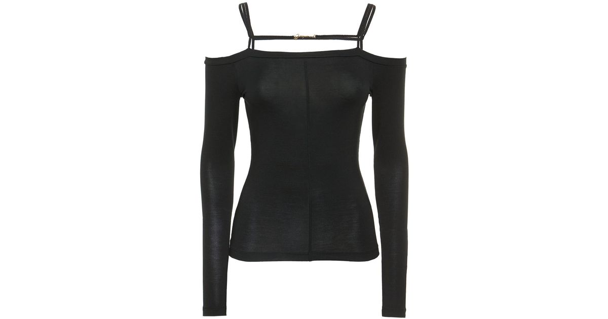 Jacquemus Le T-shirt Sierra Sheer Jersey Top in Black | Lyst Canada