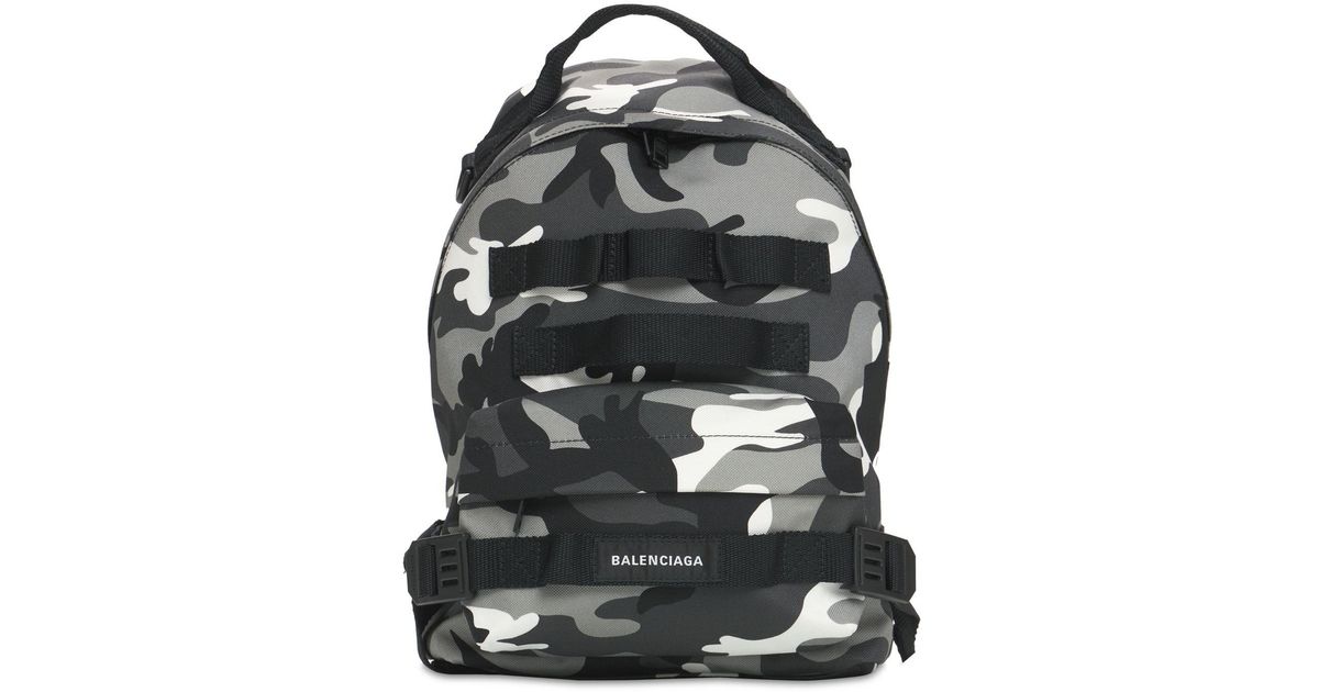 Balenciaga Synthetic Army Multicarry Nylon Backpack in Black/Grey 