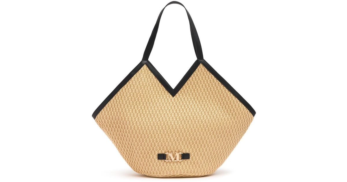 Max Mara Luigi ラフィア風クラッチ ナチュラル | Lyst