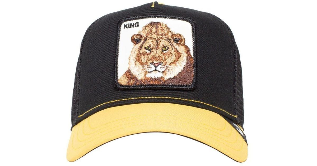 Goorin Bros The King Lion Trucker Hat W/patch in Black for Men | Lyst