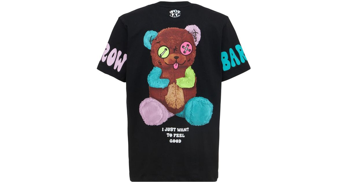 Barrow Bear Logo Printed Cotton T-shirt in Black for Men | Lyst UK