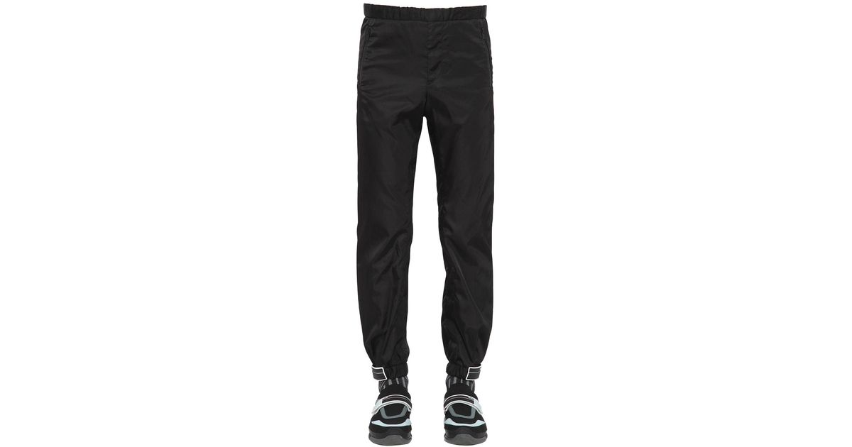 Prada Synthetic Nylon Gabardine Track Pants in Black for Men | Lyst
