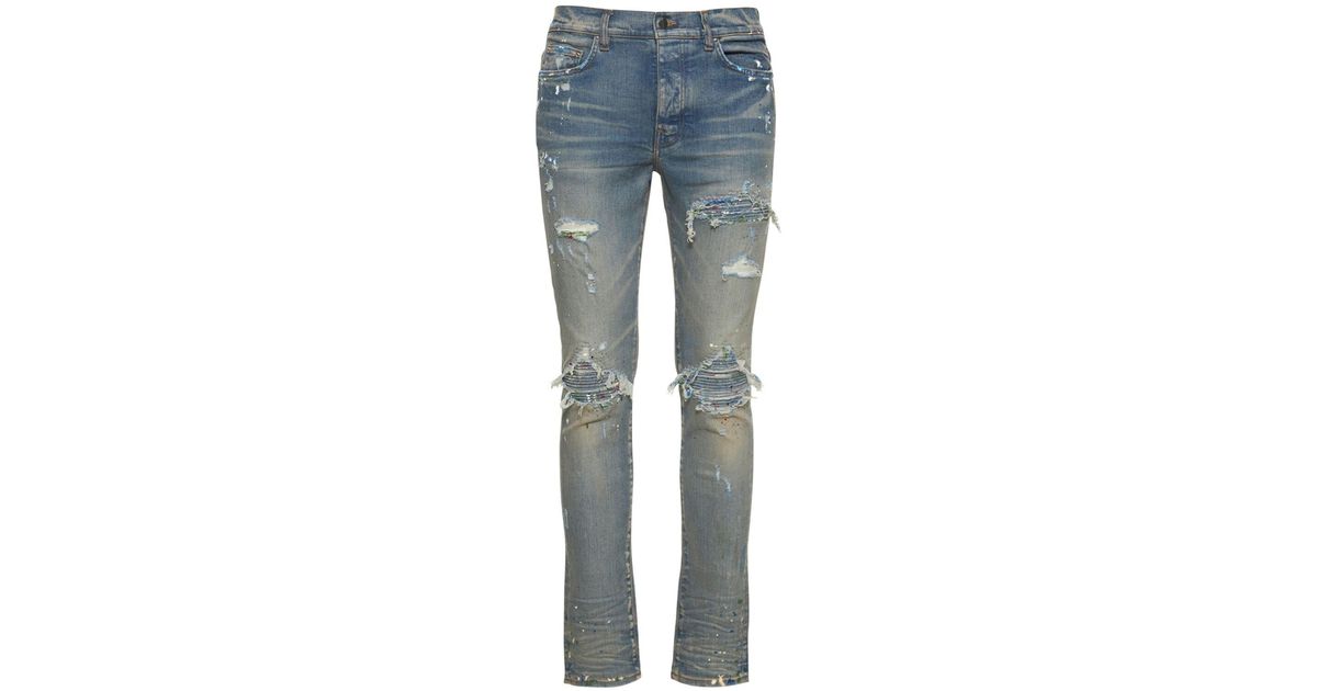 Amiri Mx1 Paint Splatter Denim Cotton Jeans in Blue for Men Lyst UK