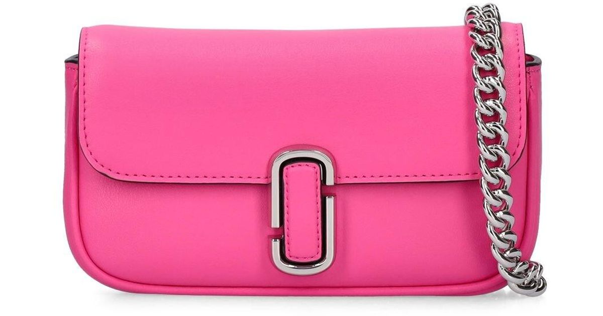 Marc Jacobs Mini The J Marc Leather Shoulder Bag in Magenta (Pink ...