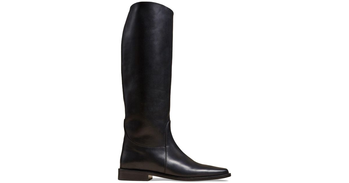 Khaite 20mm Wooster Leather Tall Boots in Black | Lyst
