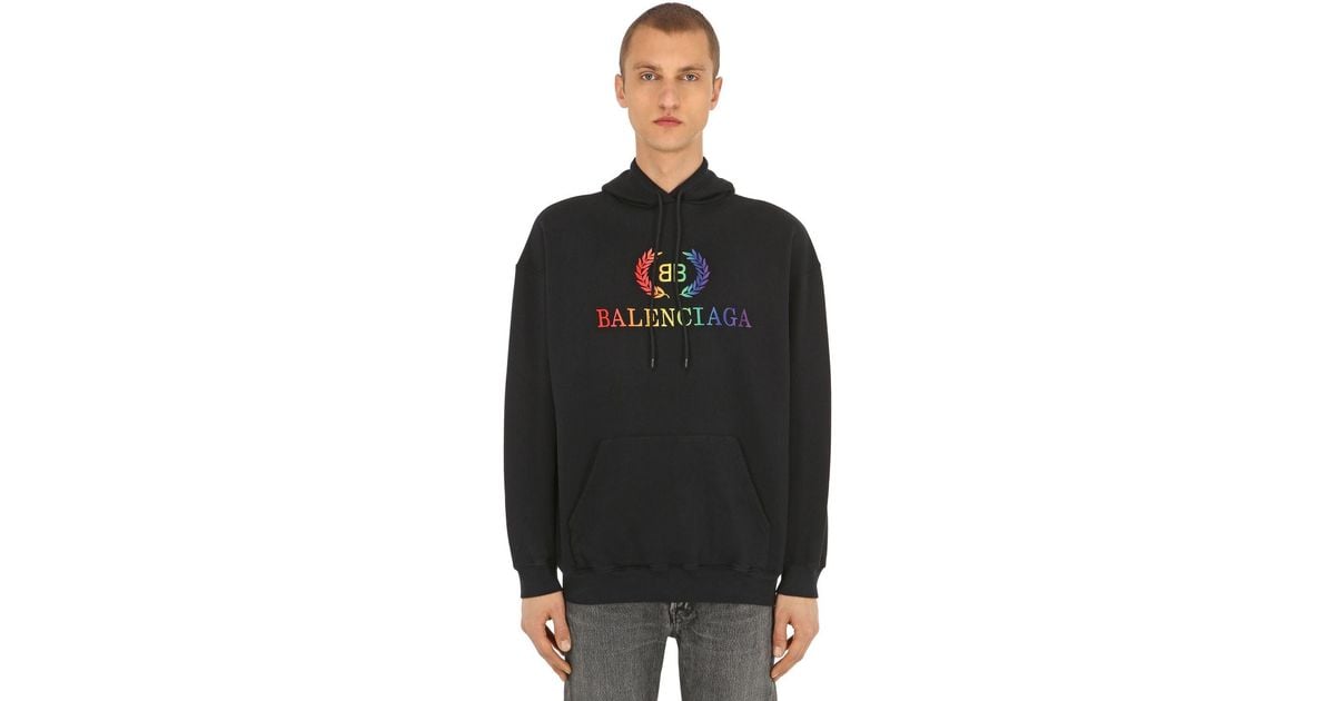 Balenciaga  Sweaters  Balenciaga Rainbow Embroidered Hoodie  Poshmark