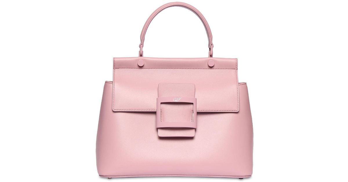 Roger Vivier Viv Cabas Leather Top Handle Bag in Pink | Lyst