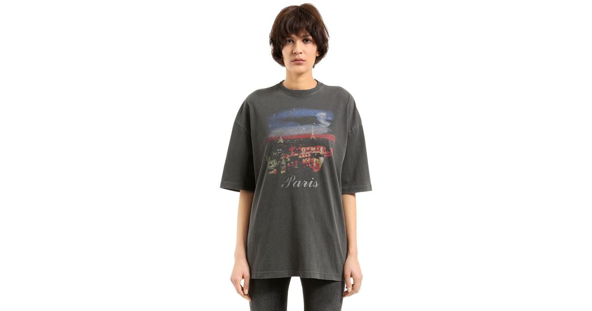 Balenciaga Oversized Paris Vintage Jersey T-shirt in m (Grey) | Lyst Canada