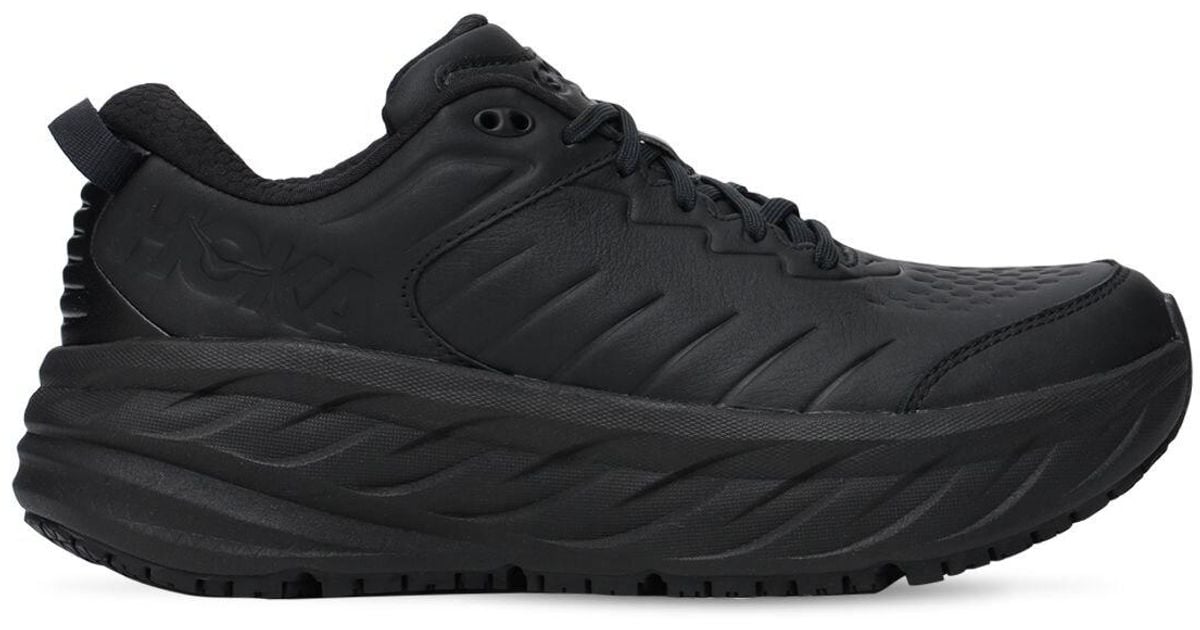 Hoka One One Bondi Sr Leather Running Sneakers in Black for Men | Lyst UK