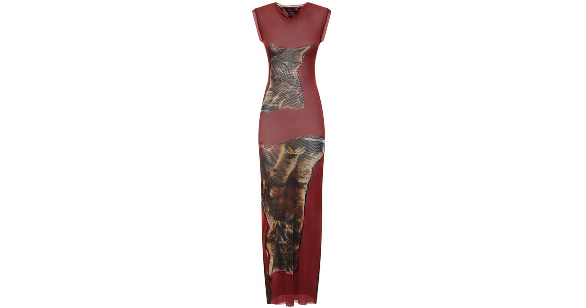 ワンピース OTTOLINGER CAT PRINT MESH MAXY DRESS (10150030102 PRIWHT) Ottolinger Mesh Maxi Dress (Cat Print) – CNCPTS