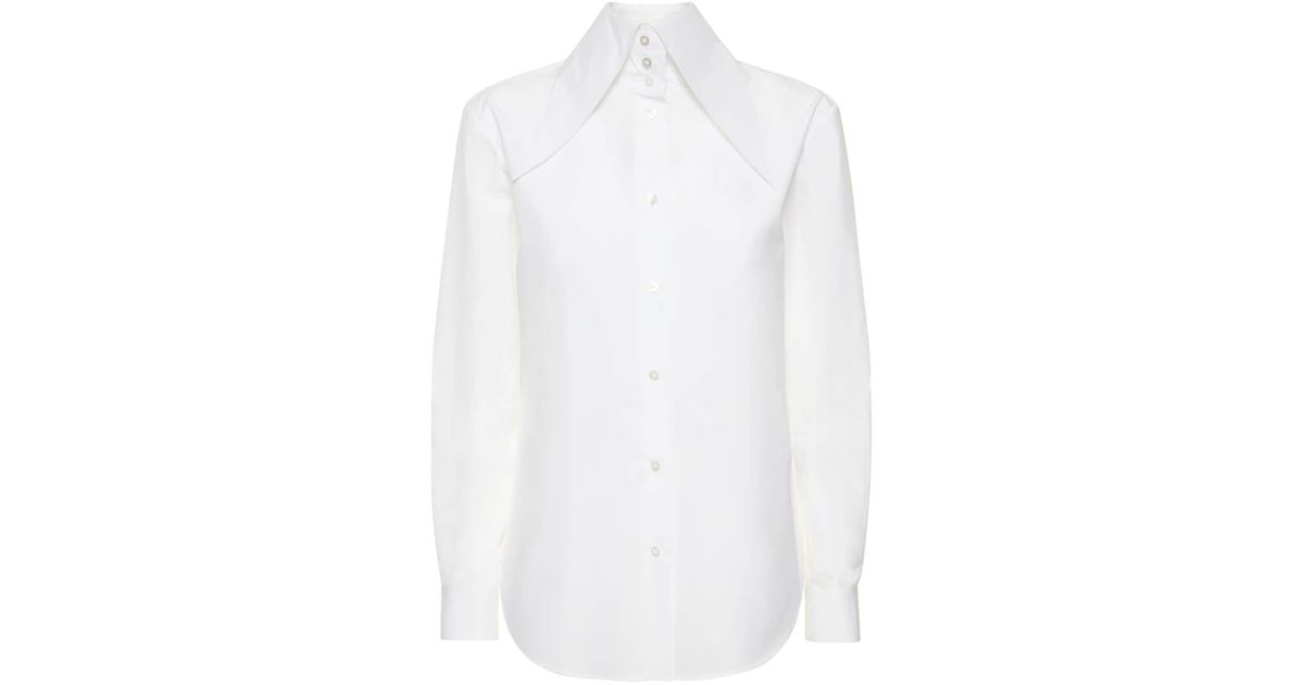 The Row Armelle Cotton Poplin Shirt in White | Lyst