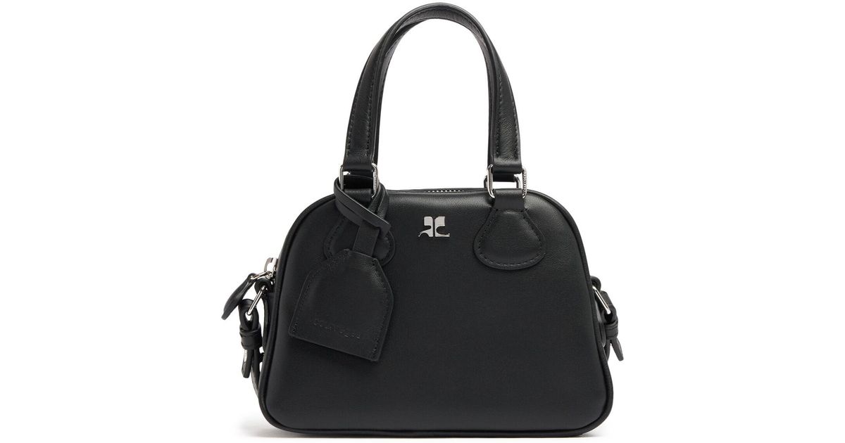 Courreges Mini Bowling Leather Bag in Black Lyst UK