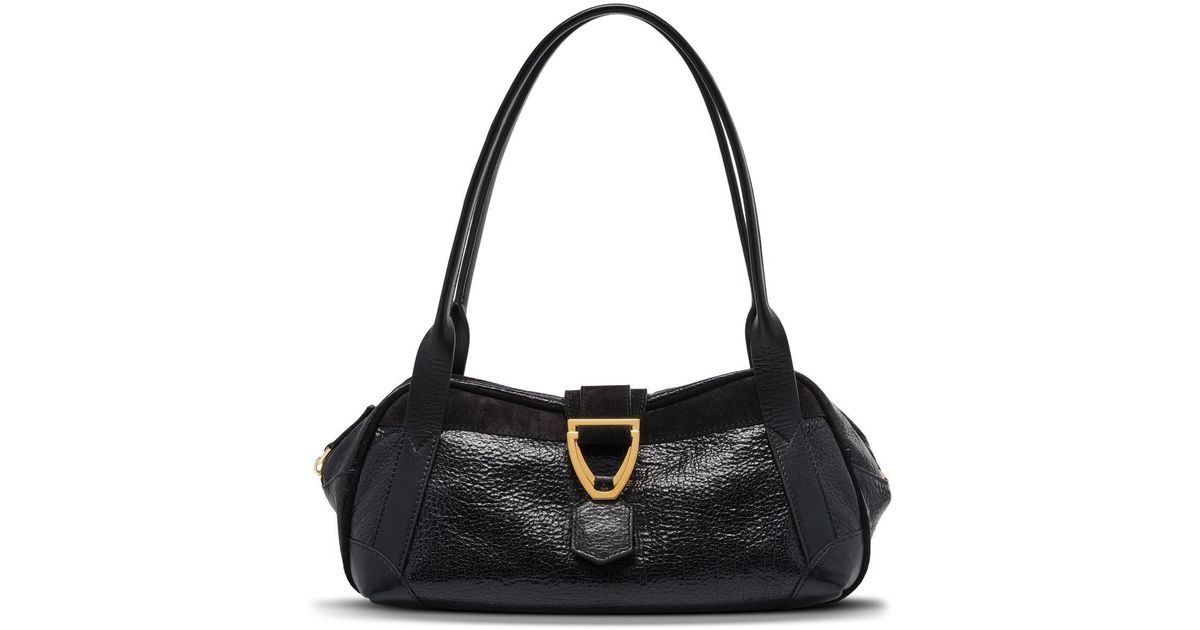 MANU Atelier Caique Suede & Leather Shoulder Bag in Black | Lyst
