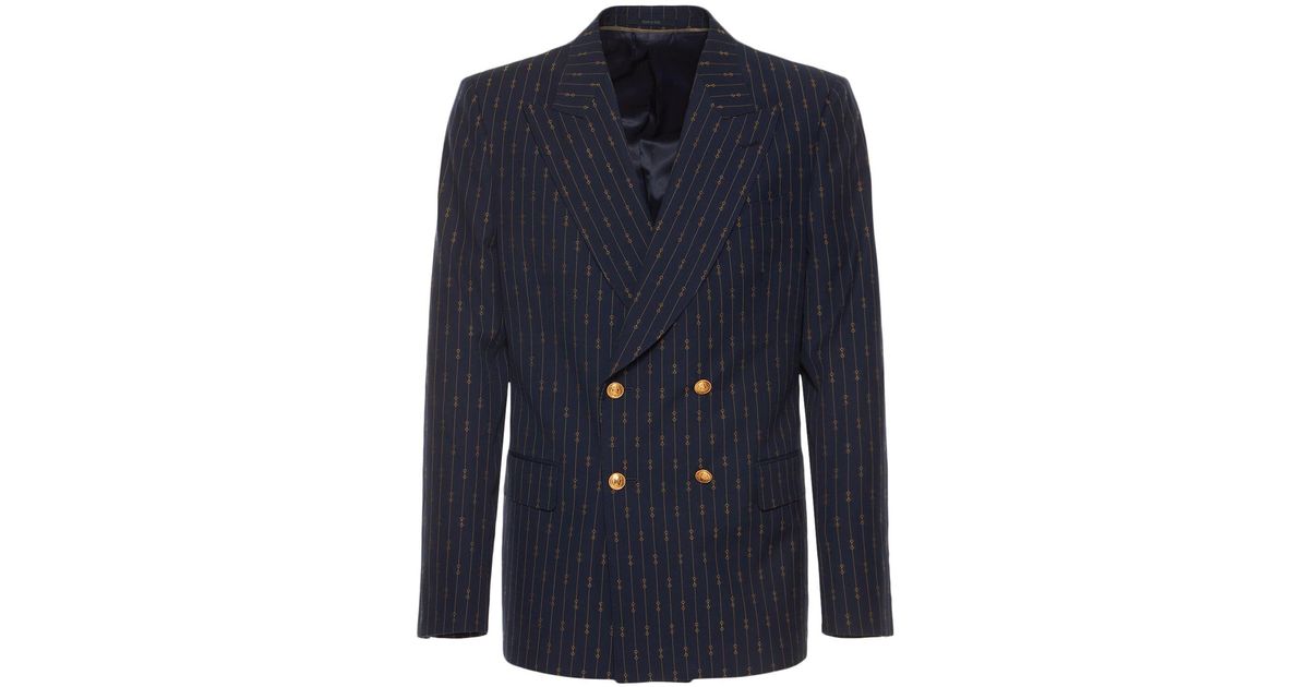 Gucci Horsebit Wool Jacket in Blue for Men Lyst UK