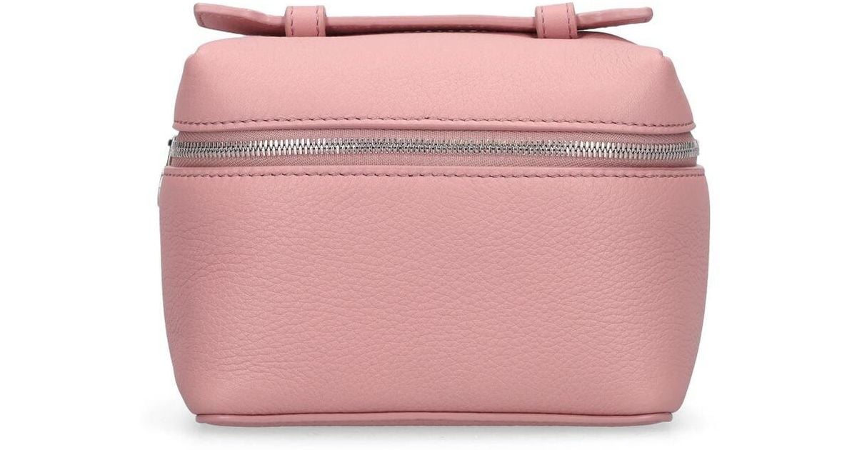 Loro Piana Extra Pocket 11.5 Leather Top Handle Bag in Pink