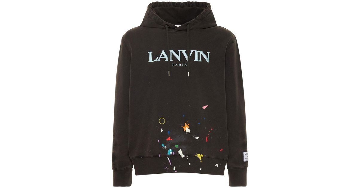 GALLERY DEPT X LANVIN Logo Hand Painted Washed Cotton Hoodie
