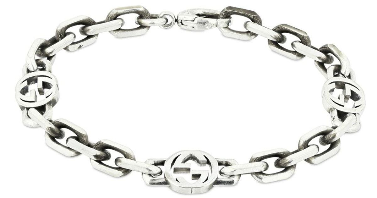 Gucci Interlocking G Bracelet in Silver (Metallic) - Lyst