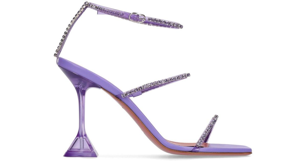 AMINA MUADDI 95mm Gilda Glass Pvc Sandals in Purple | Lyst UK