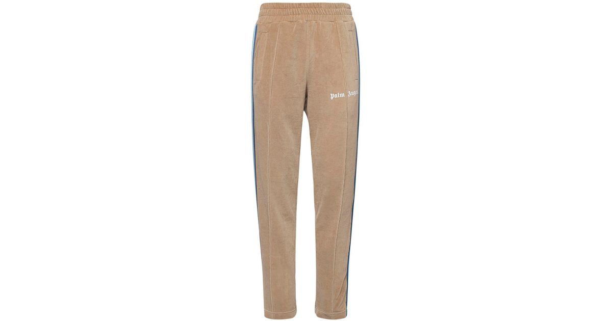 Palm Angels Logo Print Rainbow Chenille Track Pants in Palm Angels Logo Print Rainbow Chenille Track Pants in