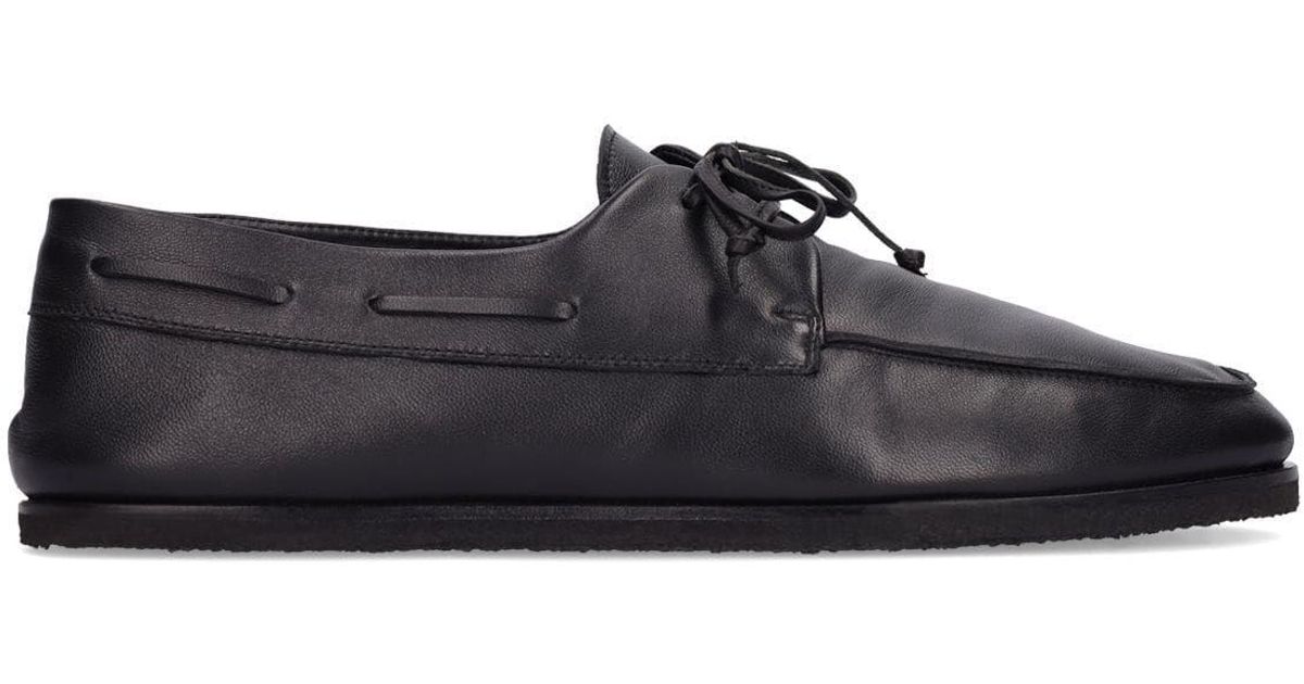 The Row Sailor Leather Loafers in Black for Men | Lyst