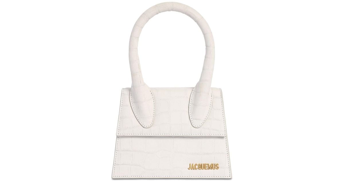 Jacquemus Leather Le Chiquito Moyen Croc Embossed Bag in 
