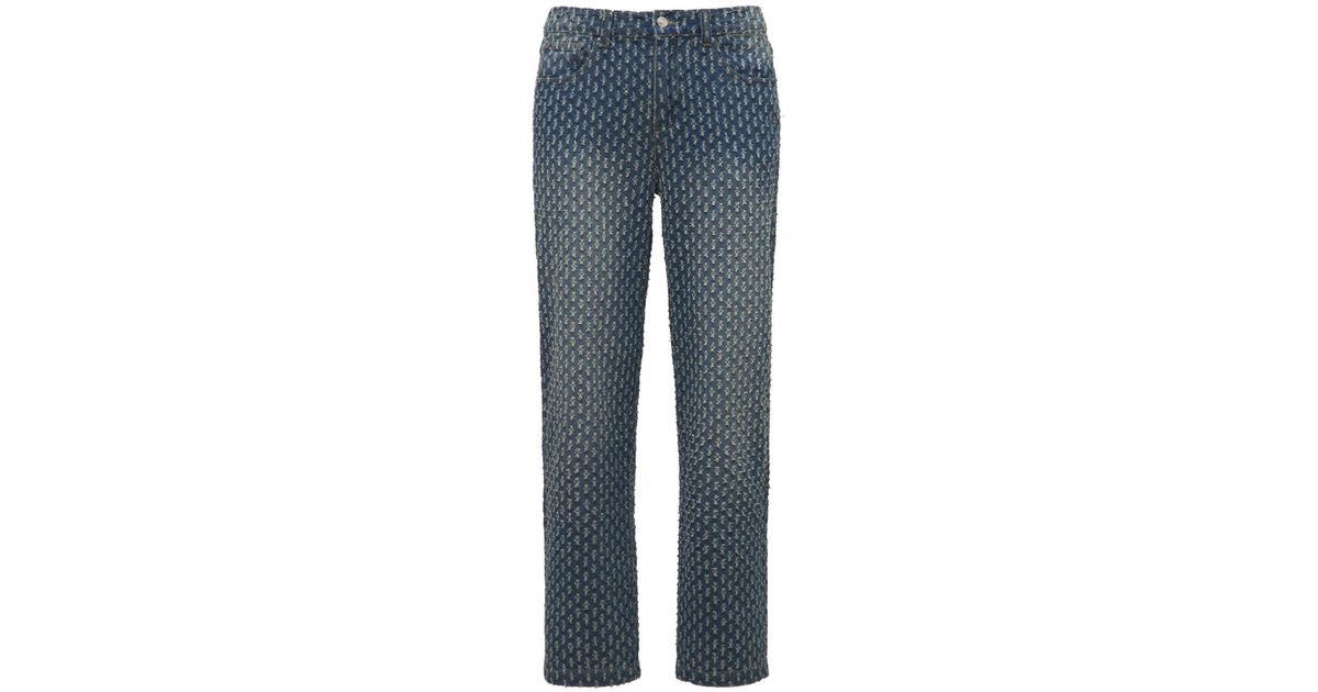 Denim Washed Distressed Skater Jeans 