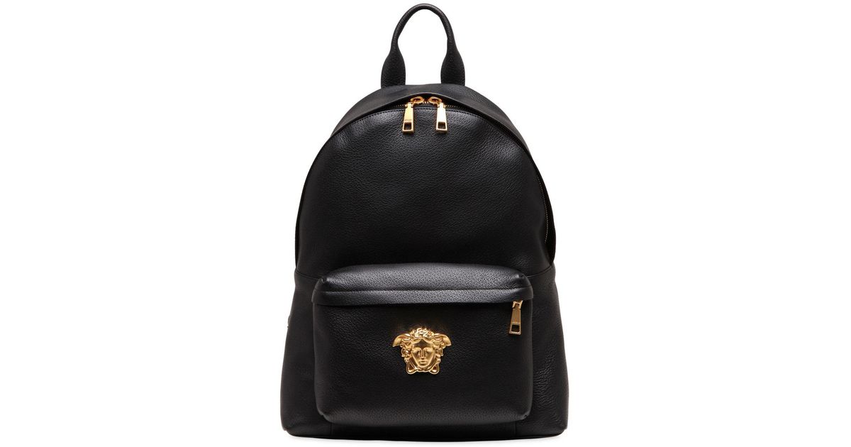 Versace Medusa Leather Backpack in Black | Lyst