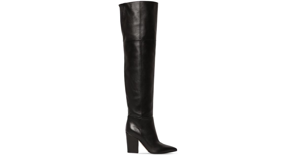 Sergio Rossi 90mm Sergio Over-the-knee Leather Boots in Black - Lyst