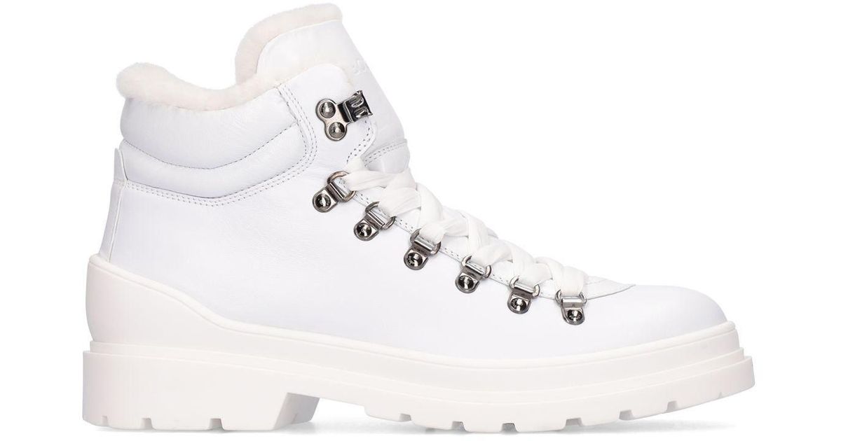 Bogner 20mm St. Moritz Leather Hiking Boots in White (Natural) Lyst