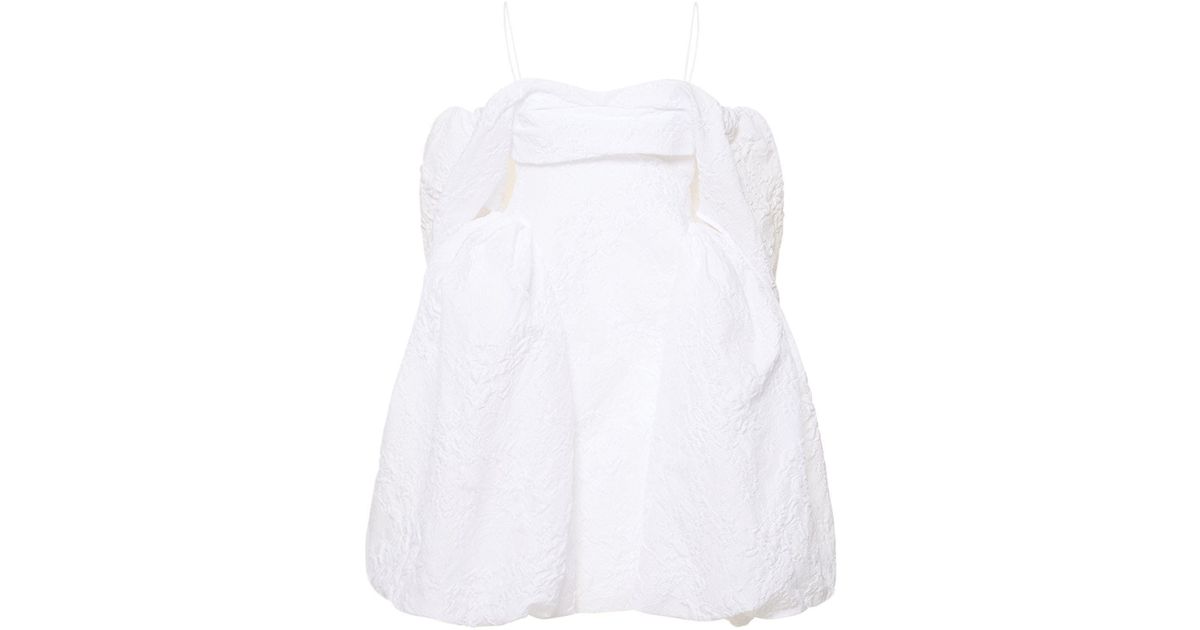 Cecilie Bahnsen Shilo Dahlia Matelassé Midi Dress in White | Lyst