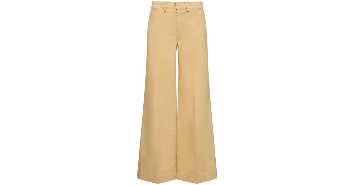 FRAME Wide Leg Tomboy Pants in Natural | Lyst