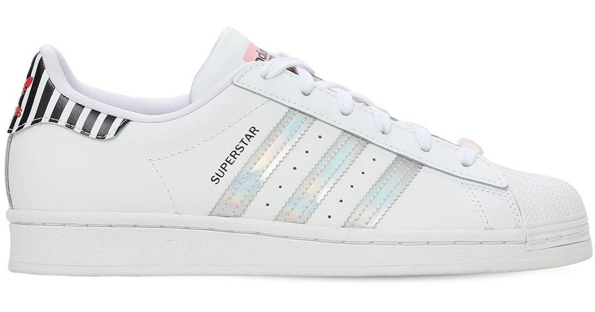 adidas Originals Leather Zebra Superstar Bold Sneakers in White - Lyst
