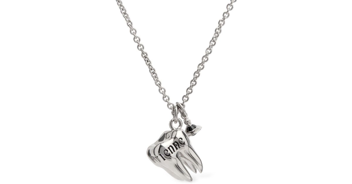 ネックレス・チョーカー Vivienne Westwood RIMA PENDANT - Necklace Rima Pendant Necklace in GOLD-BLACK-Enamel-BLACK-Patina