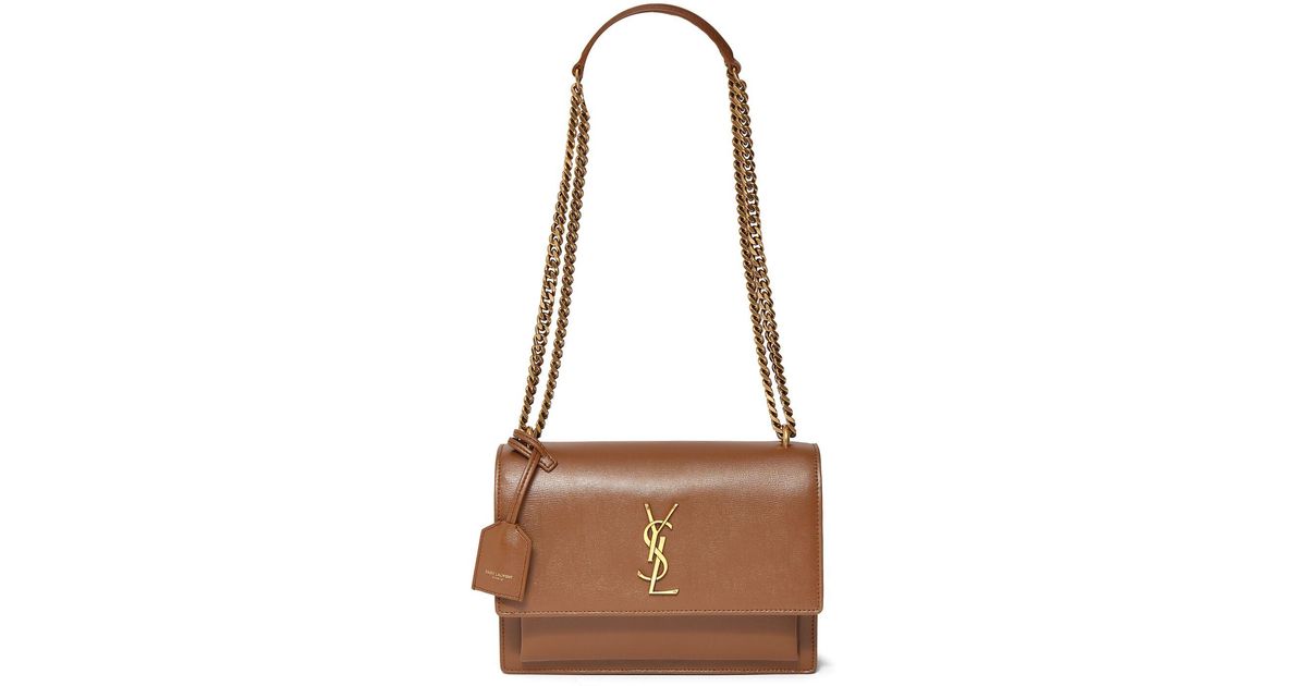 Saint Laurent Brown Medium Sunset Leather Shoulder Bag