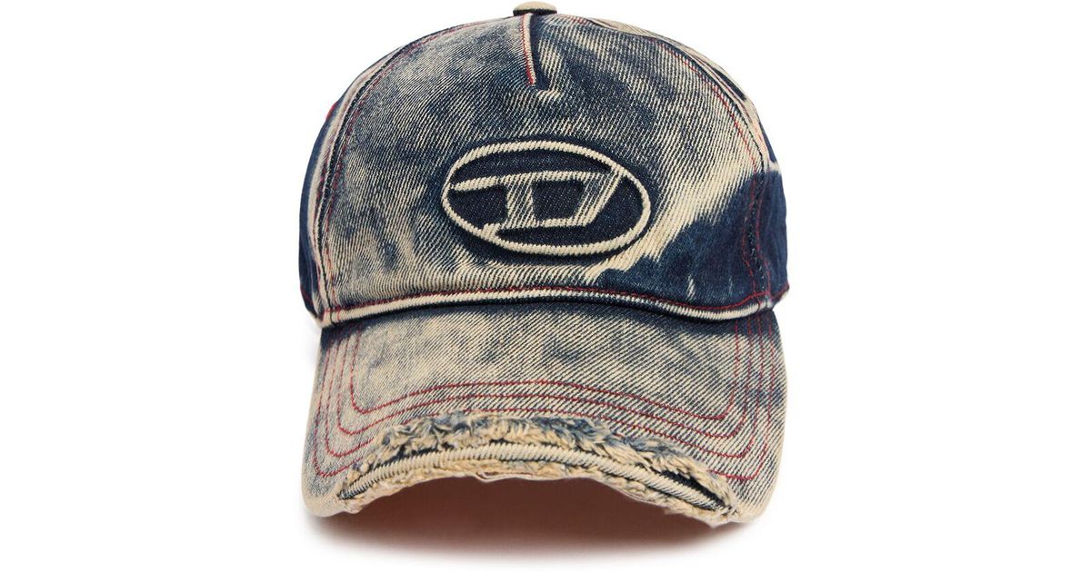 DIESEL C-seymon Washed Cotton Baseball Cap in Grey for Men