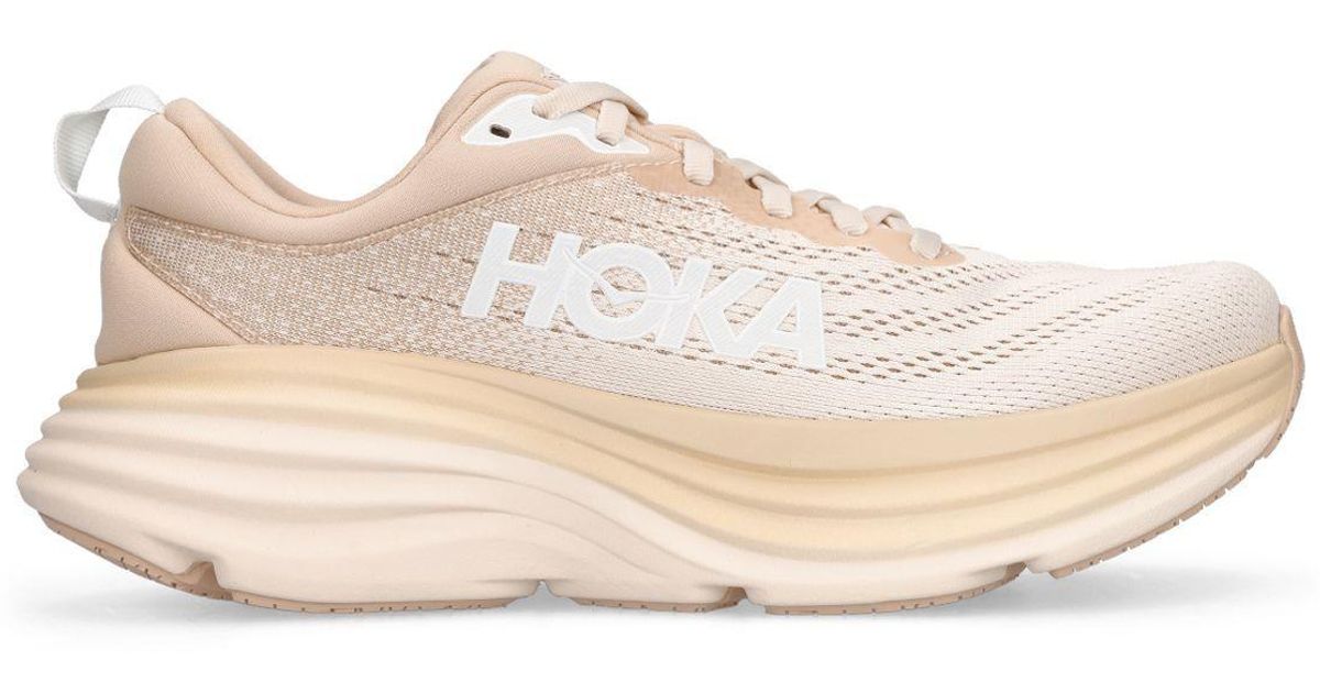 Hoka One One Bondi 8 Neutral Sneakers in Pink Lyst