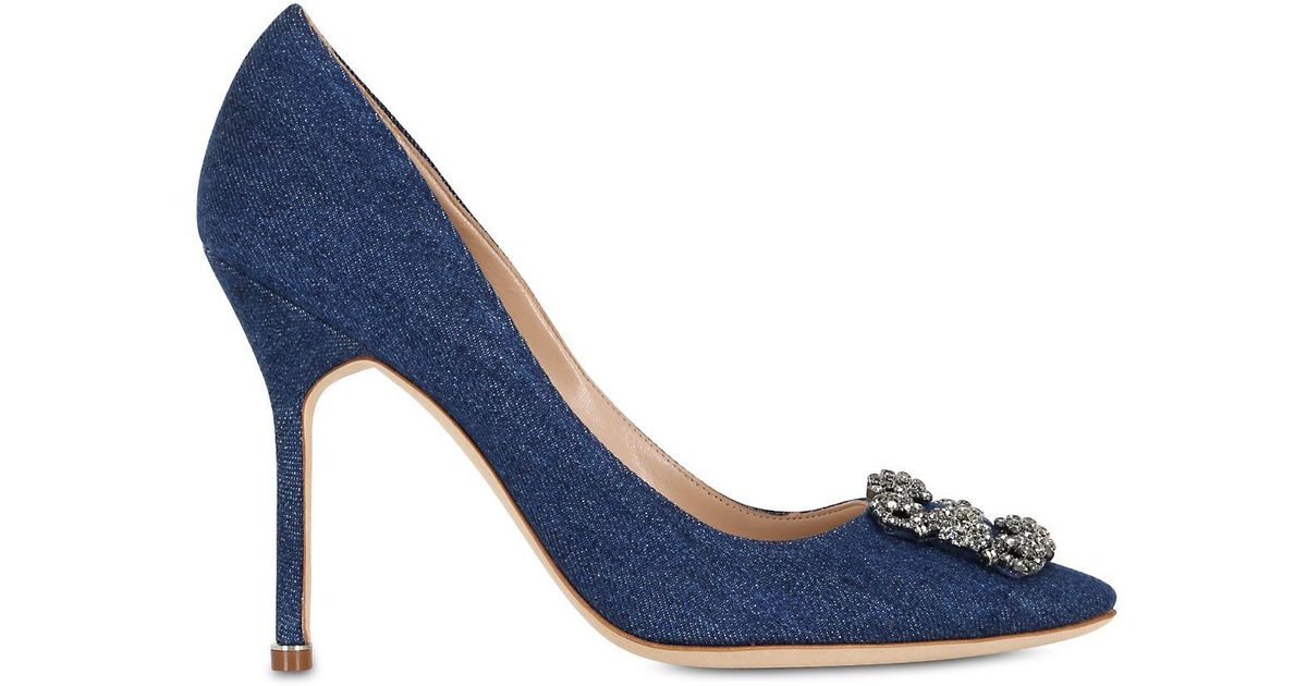 Manolo Blahnik 105mm Hangisi Denim 