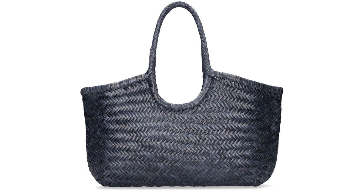Dragon Diffusion Big Nantucket Woven Leather Basket Bag in Blue | Lyst