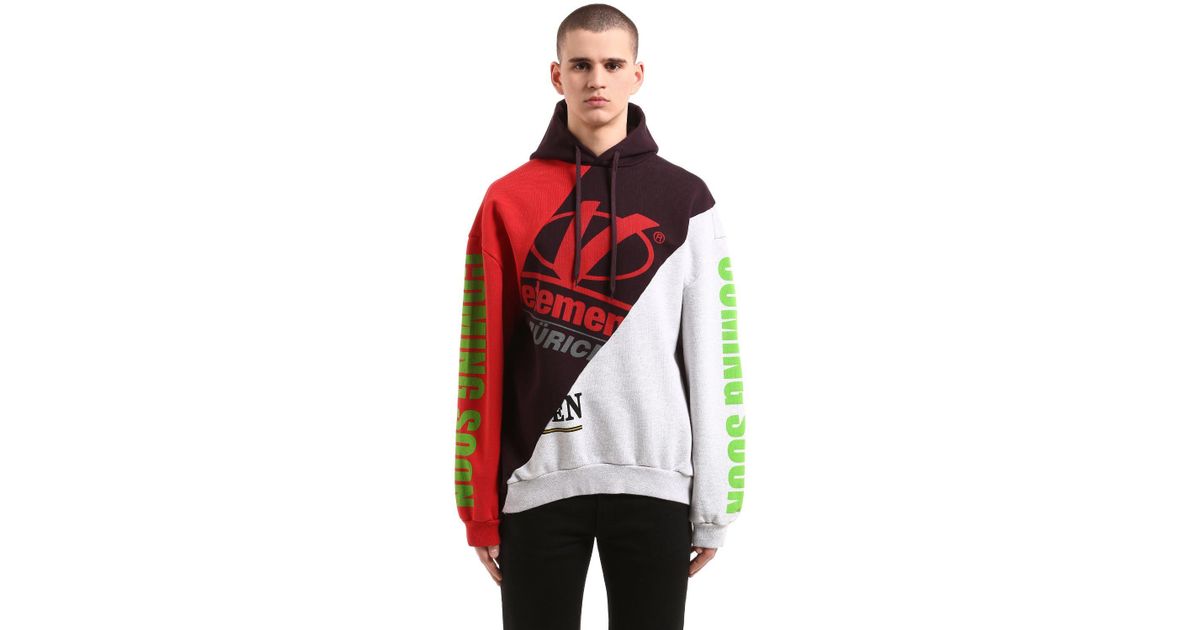 vetements patchwork hoodie
