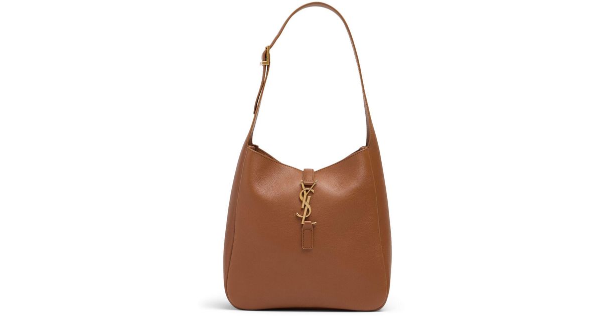 SAINT LAURENT Le 5 A 7 Bea ショルダーバッグ ブラウン 人気 Le 5 à 7 Bea linen and leather shoulder bag SAINT LAURENT