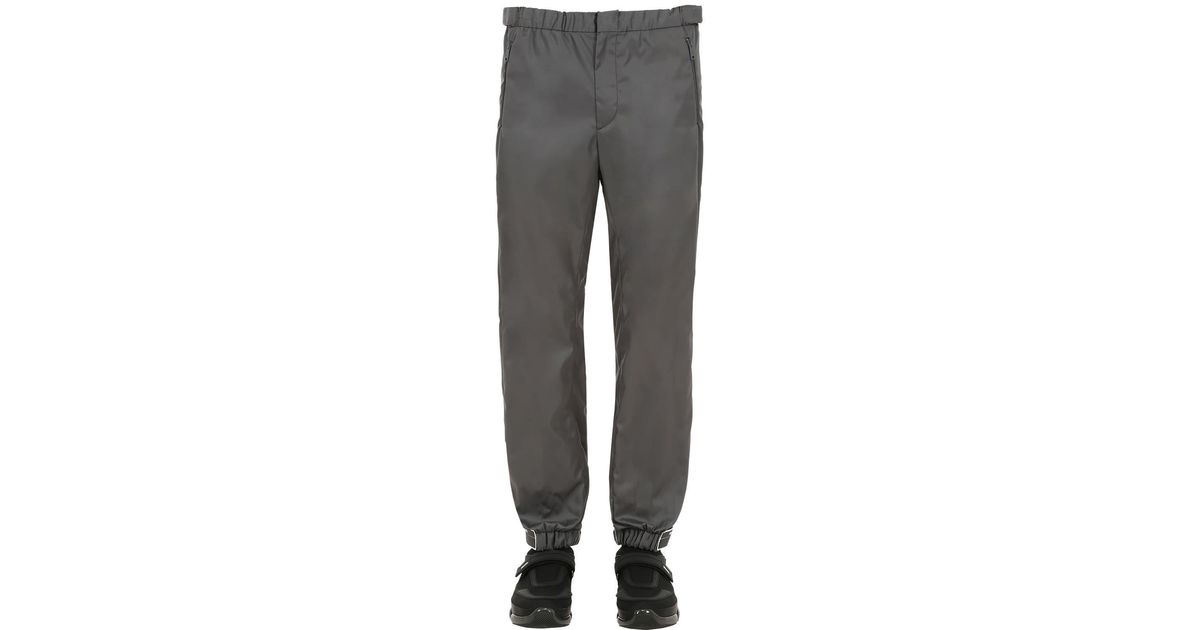 Prada Synthetic Nylon Gabardine Track Pants in Grey (Gray) for Men - Lyst