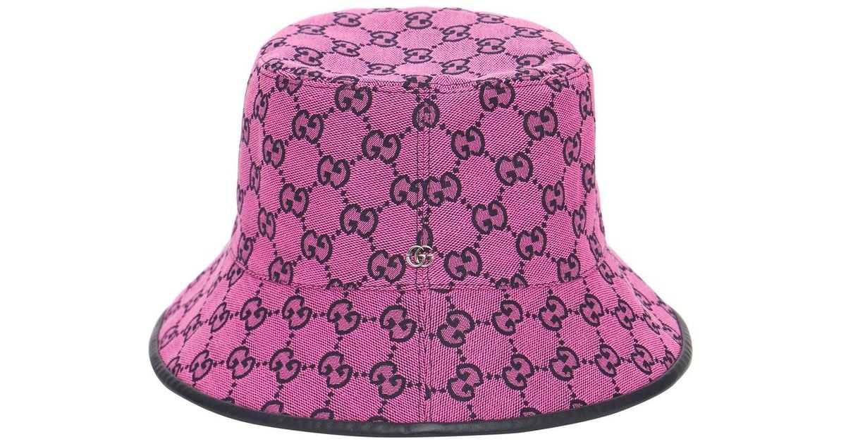 Gucci Gg Multicolor Canvas Bucket Hat in Purple Lyst