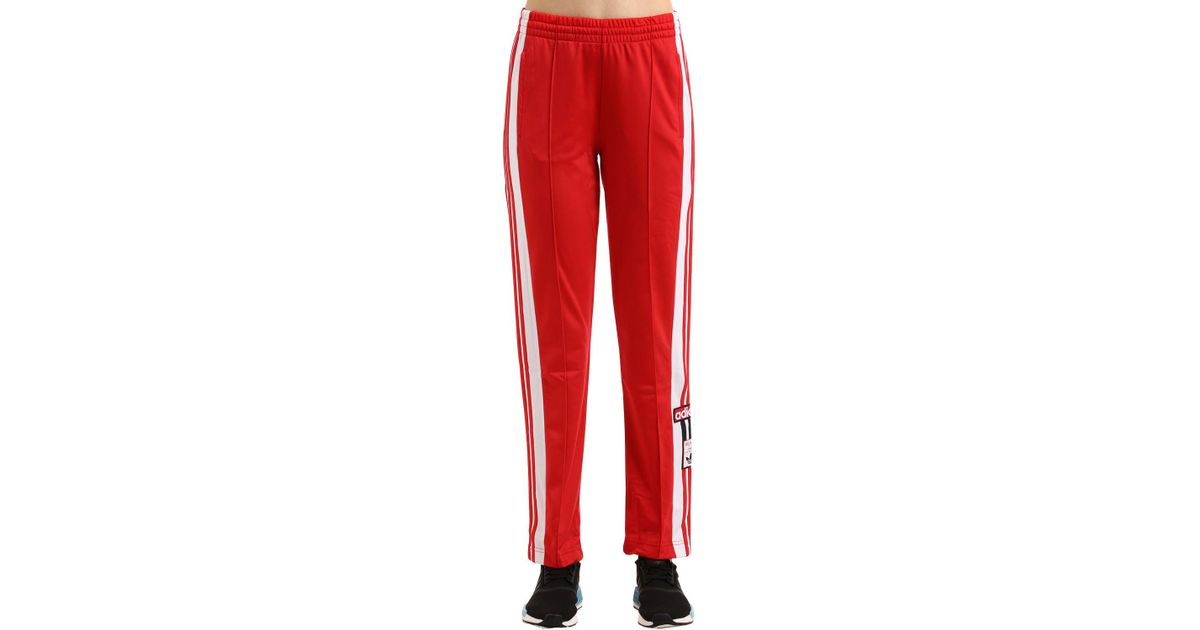 adidas Originals Og Adibreak Shiny Tricot Track Pants in Red Lyst