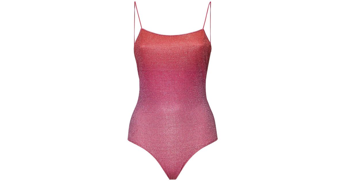 Oséree Lumiere Shade Lurex One Piece Swimwear in Pink | Lyst