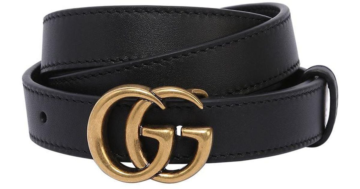 Gucci 20mm Gg Marmont Leather Belt in Black - Lyst