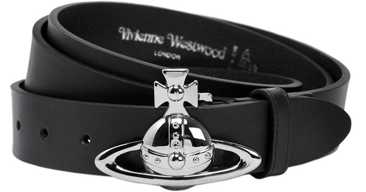 Vivienne Westwood 30mm Orbit Buckle Smooth Leather Belt in Black - Lyst