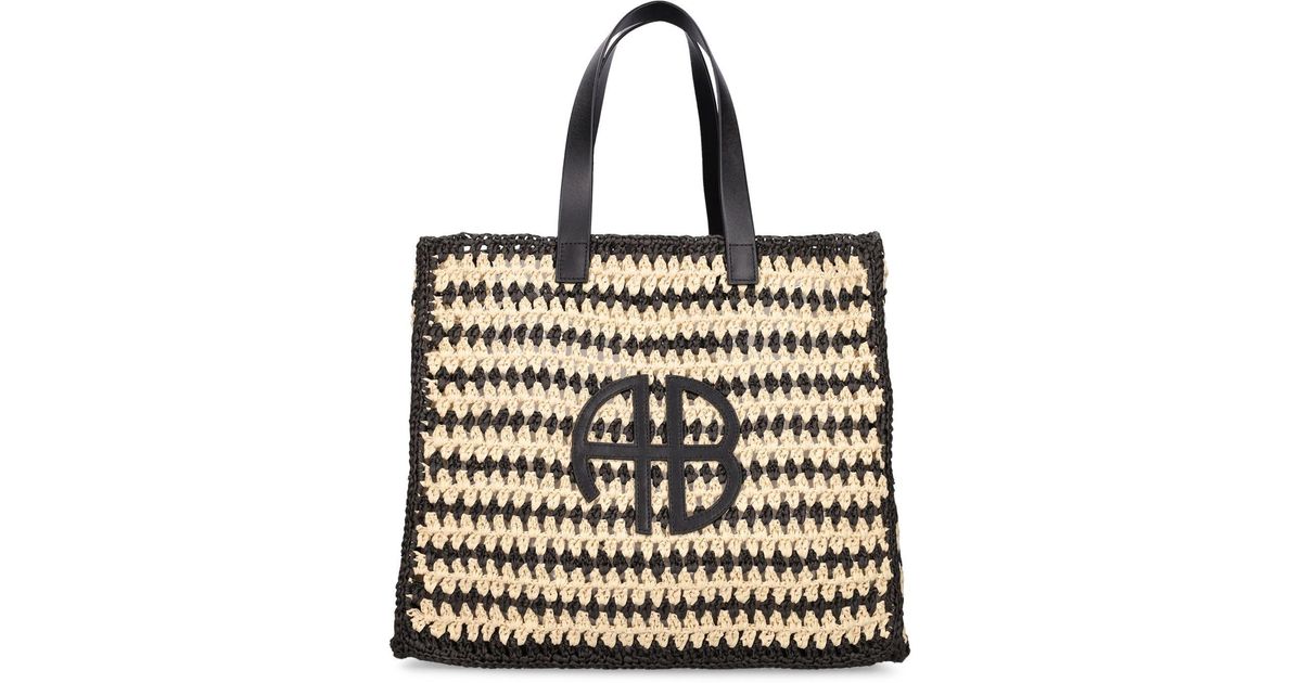 Anine Bing Large Rio Canvas Tote Bag in Black | Lyst