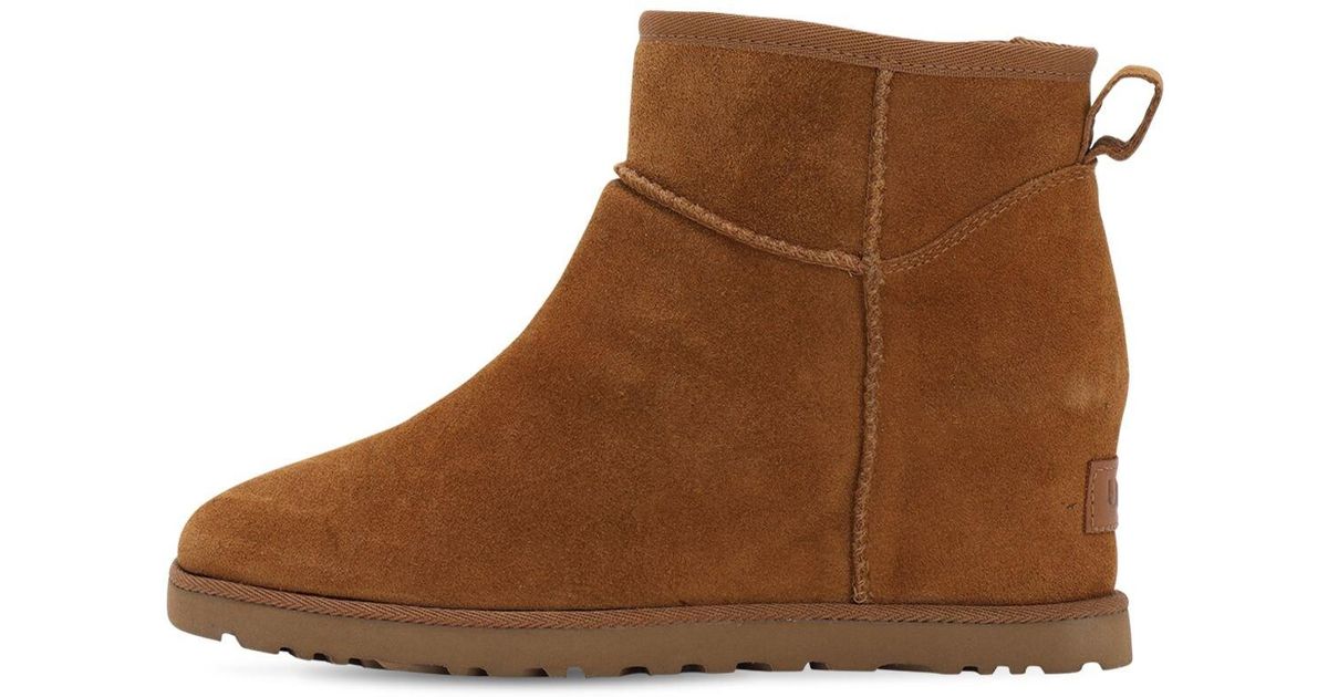 UGG Classic Femme Mini Suede Wedge Boots in Tan (Brown) | Lyst Canada