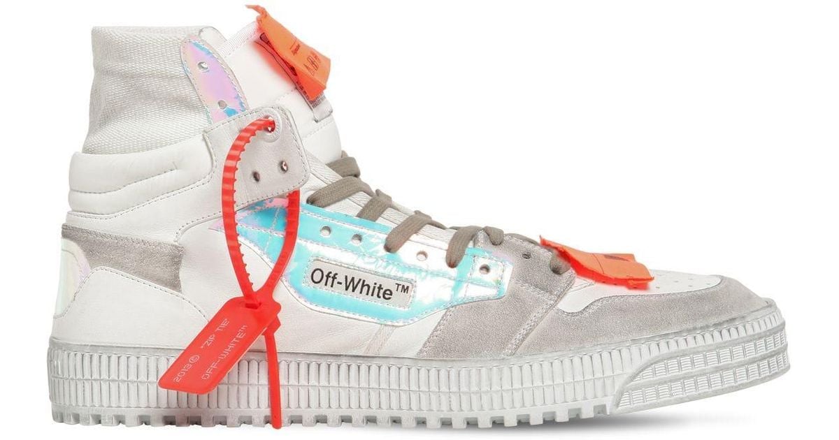 Off-White c/o Virgil Abloh Off Court Iridescent High Top Sneakers in ...